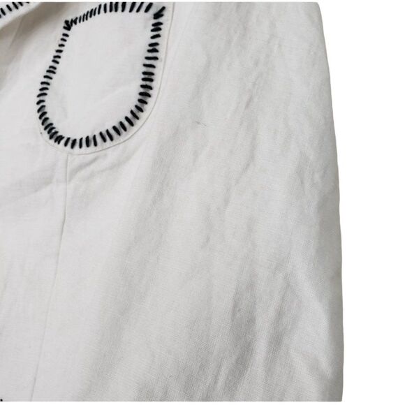Tibi White Embroidered Linen & Cotton Dress + Jacket Set | Size 0 & XS - Picture 14 of 16